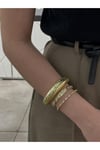Çizgi Detaylı Gold Bileklik