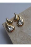 Damla model gold küpe