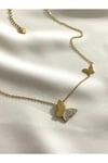 Gold taşlı kelebek kolye