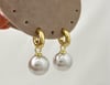 İnci detay gold küpe (4cm)