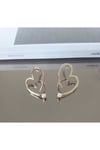 İnci detay kalp küpe