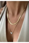 Mineli kelebek gold kolye