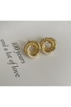 Mini düğüm gold küpe
