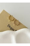 Mini taş gold küpe