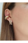 Minimal yildiz görünümlü gold earcuff