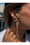 Zirkon Taş Detaylı Gold Küpe