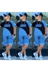 BOY STYLE NAKIŞLI ŞORTLU ŞAPKALI ERKEK TAKIM