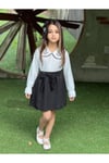 PAPATYA NAKIŞ DETAYLI TOKALI ETEKLI ALT ÜST KIZ TAKIM