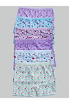 6'lı Kız Çocuk Pastel Renk Pamuklu Boxer