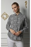 Kadın Uzun Kollu Baskılı Viskon Gömlek