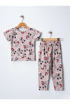 kısa kollu baskılı  pijama takımı