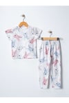 kısa kollu baskılı  pijama takımı