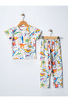 kısa kollu baskılı  pijama takımı