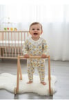 Kız Bebek Mevsimlik Takım Desenli Yakası Fistolu Uzun Kollu Pamuklu