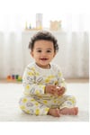 Kız Bebek Mevsimlik Takım Desenli Yakası Fistolu Uzun Kollu Pamuklu