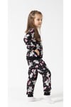 Kız Çocuk Siyah Baskılı Uzun Kollu Alt-üst Takımı