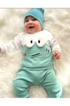 Pamuk Kumaş Gözlü Detaylı Aylık Bebek Alt Üst Takım