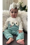 Pamuk Kumaş Gözlü Detaylı Aylık Bebek Alt Üst Takım
