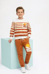 Summer Baskılı  Uzun Kollu Cepli  Unisex Çocuk Alt Üst Takım