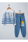 Summer Baskılı  Uzun Kollu Cepli  Unisex Çocuk Alt Üst Takım