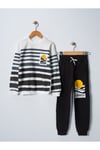 Summer Baskılı  Uzun Kollu Cepli  Unisex Çocuk Alt Üst Takım