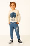 Tropical  Baskılı Uzun Kollu Lastikli Bel Cepli  Unisex Çocuk Alt Üst Takım