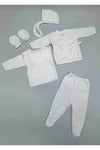 Unisex Yenidoğan Bebek Pamuklu Hastane Çıkış Seti Zıbın Set