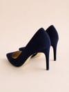 MANGO Lacivert Süet Stiletto Topuklu