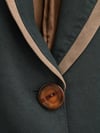 Setrms Haki Şal Yakalı Kısa Kollu Blazer Ceket 