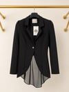 Şifon Detaylı Siyah Blazer Ceket 