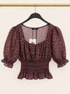TRENDYOL ÇİÇEK DESENLİ GİPELİ CROP