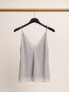Zara Gri Simli İnce Askılı Pliseli Bluz 