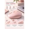 SPRANGE SR-M4 Kablosuz & Bluetooth 5.4 Şarjlı Mouse Pembe