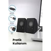 Sprange SR-PN784 3W-2 USB 2.0 3.5mm USB 5V Hoparlör Siyah