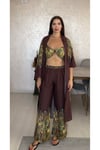 Desenli Kimono Alt Üst 3 lü Takım