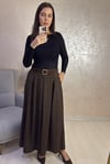 Nubuk Kemerli Ekose Pantolon