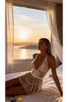 Bride Koleksiyonu Ekru Tül Fiyonk Detaylı Babydoll