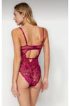 Fuşya Dantelli İp Askılı Örme Babydoll