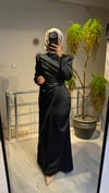 FERİHA SARIOĞLU DRAPELİ ANTRASİT ABİYE