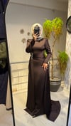 FERİHA SARIOĞLU KAHVE SATEN ABİYE