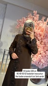NAKIŞLI DÖKÜMLÜ ELBİSE-KAHVE