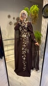 PİLELİ PELERİNLİ ABİYE KAHVE