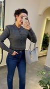 Antrasit Polo Yaka Vatkalı Triko