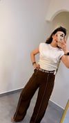Ekru Kenarları Bağlama Detaylı Vatkalı Bluz