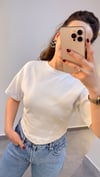Korsaj Dikiş Detaylı Beyaz Bluz