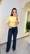 Korsaj Dikiş Detaylı Sarı Bluz