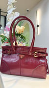 PRADA Bonnie Deri Mini Çanta- BORDO