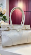PRADA Bonnie Deri Mini Çanta- KREM