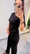 Siyah Büzgü Detaylı Tişört Pantolon Oysho Takım
