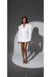 beyaz oversize ceket elbise